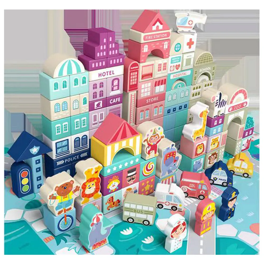 100 pcs city street building blocks for kids above 36 months