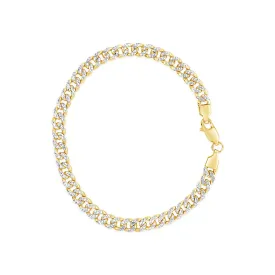 10K Gold Diamond Cut Curb Bracelet