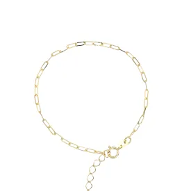 10K Gold Small Paperclip Bracelet