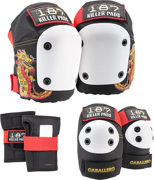 187 6-Pack Pad Set S/M-Caballero Dragon Black