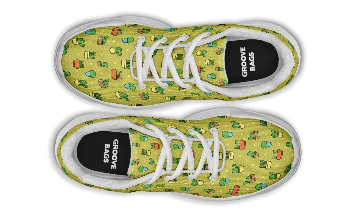 8 Bit Potted Plants Chunky Sneakers