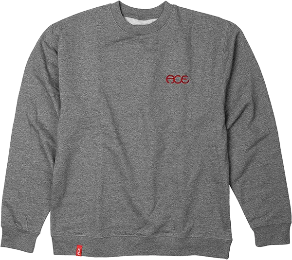 Ace Hutch Crew Sweatshirt - SMALL Gunmetal/Red