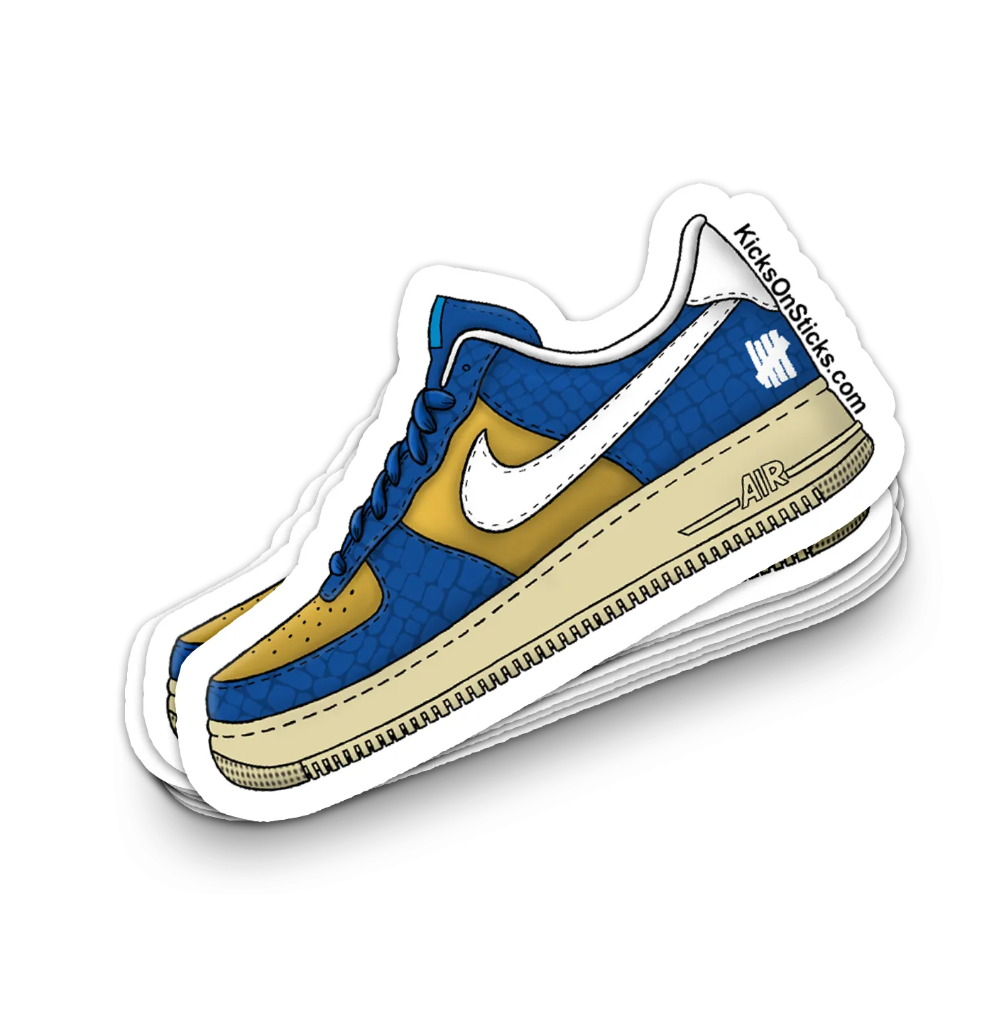 Air Force 1 Low "Undefeated Blue Gold" Sneaker Sticker