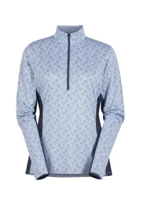 Aire Ice Fil® Long Sleeve Shirt - Blue Horse Print