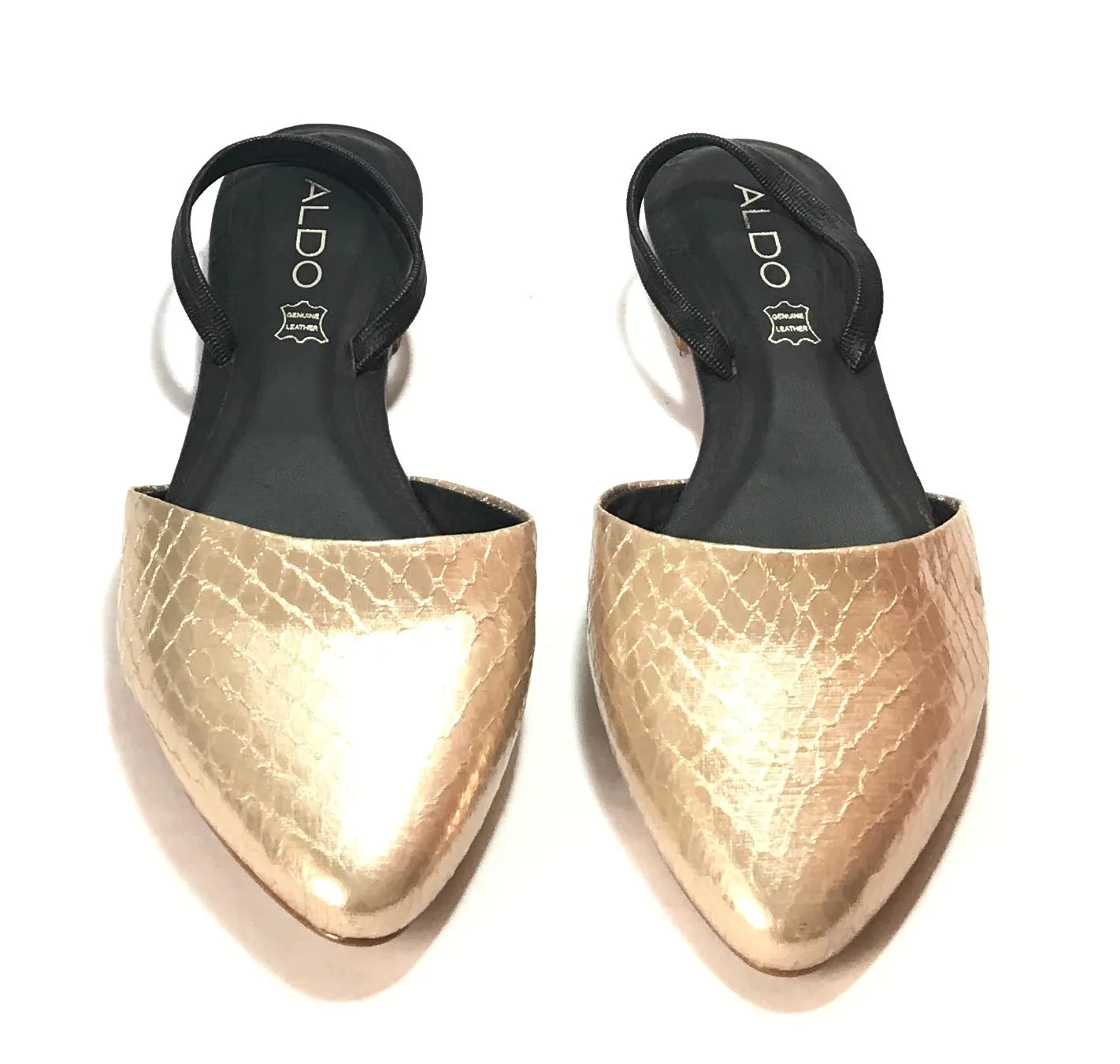 ALDO Gold & Black Snakeskin Mules | Brand New |