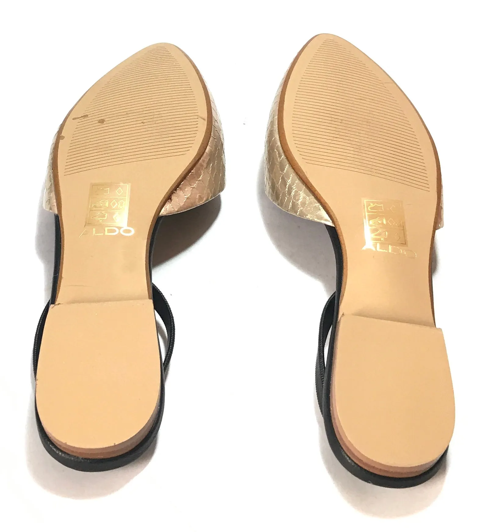 ALDO Gold & Black Snakeskin Mules | Brand New |