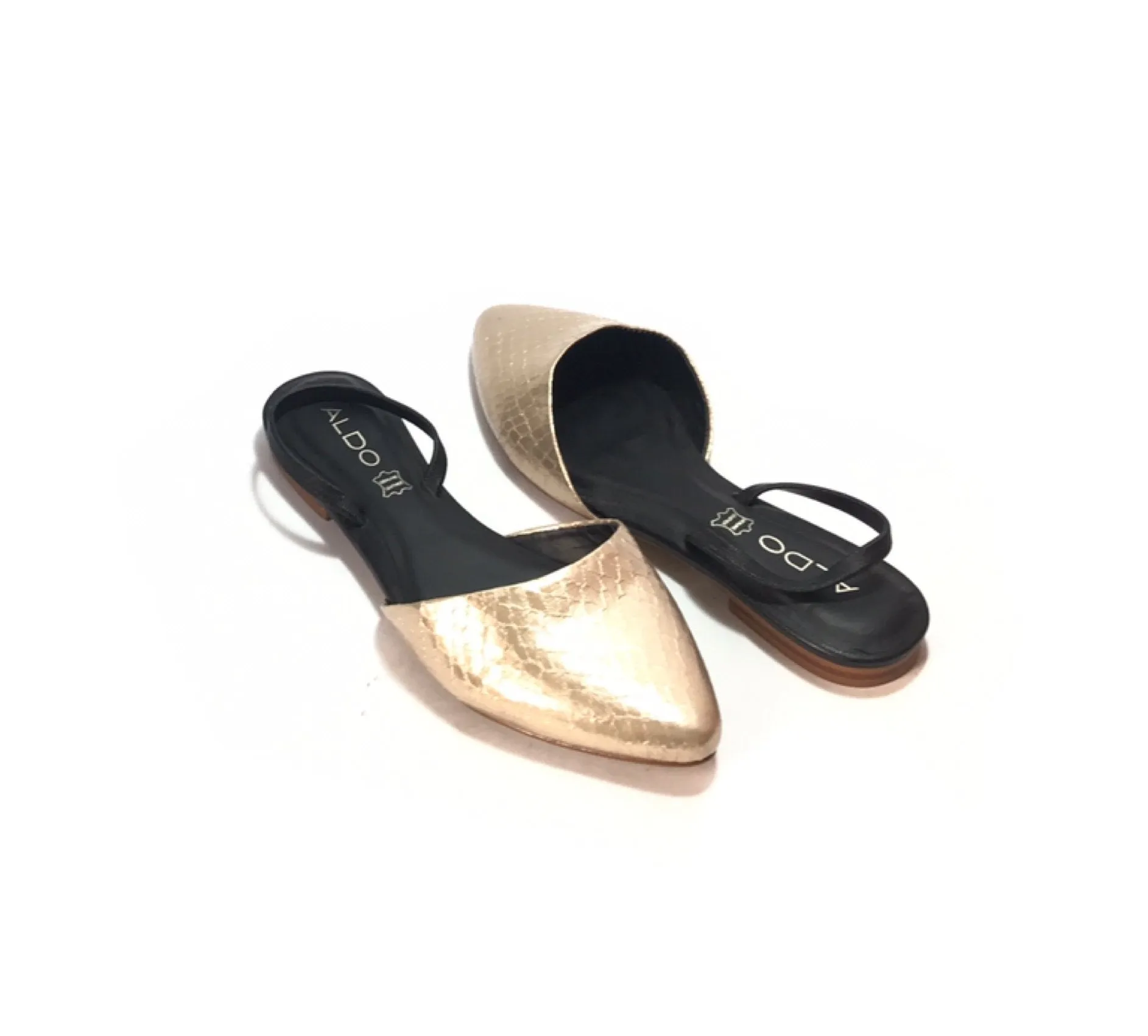 ALDO Gold & Black Snakeskin Mules | Brand New |