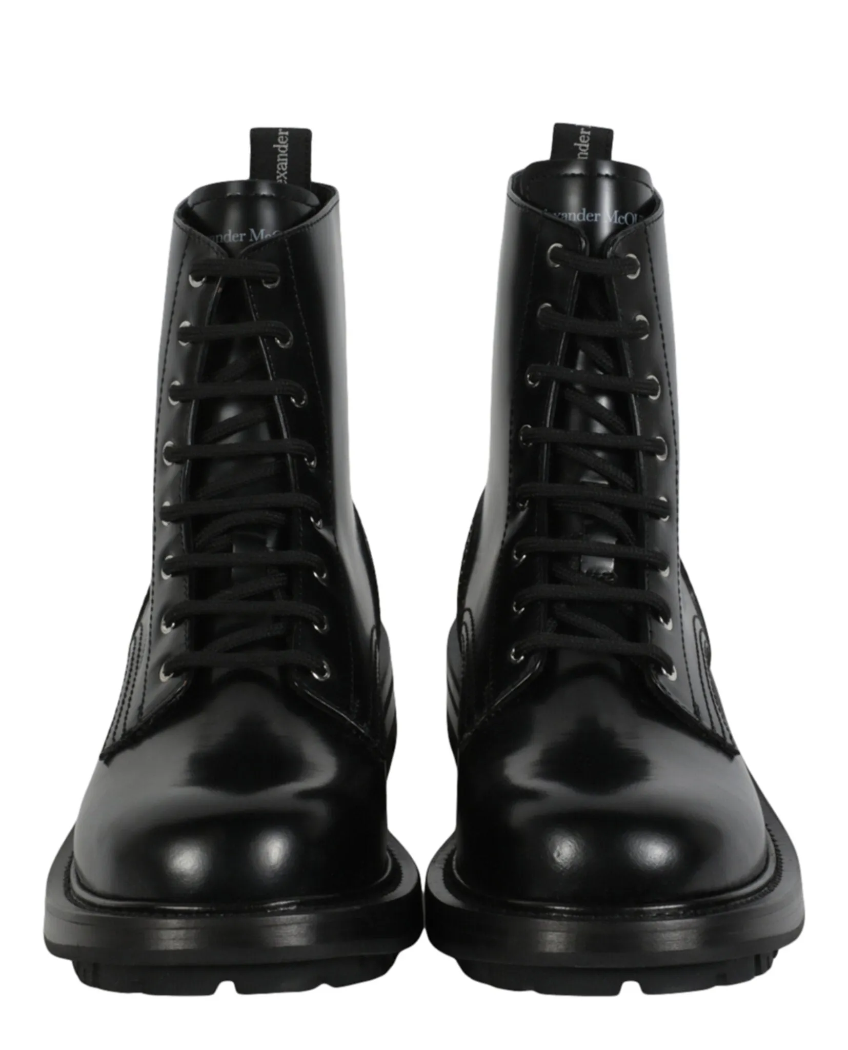 Alexander McQueen Mens Leather Ankle Combat Boots