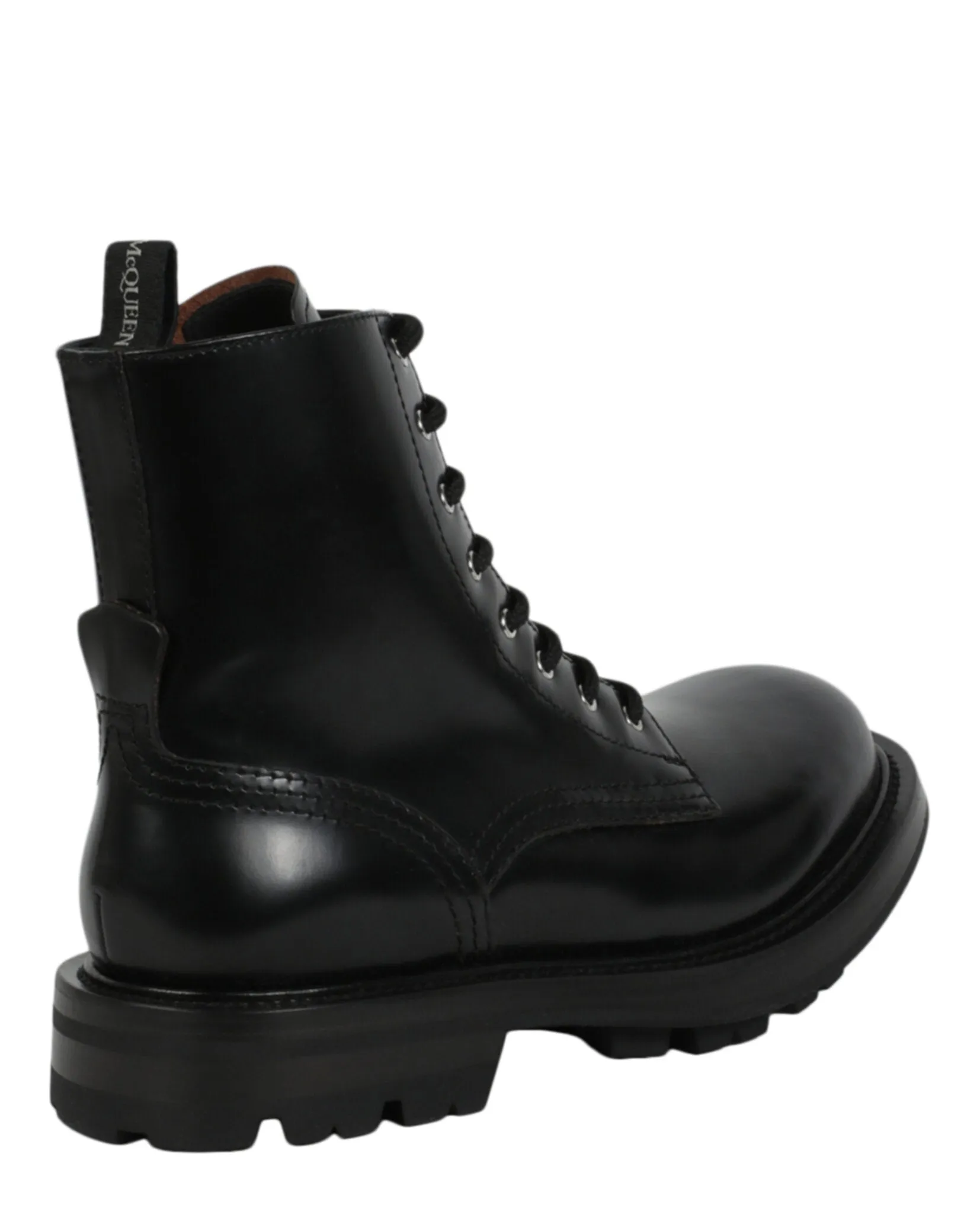 Alexander McQueen Mens Leather Ankle Combat Boots