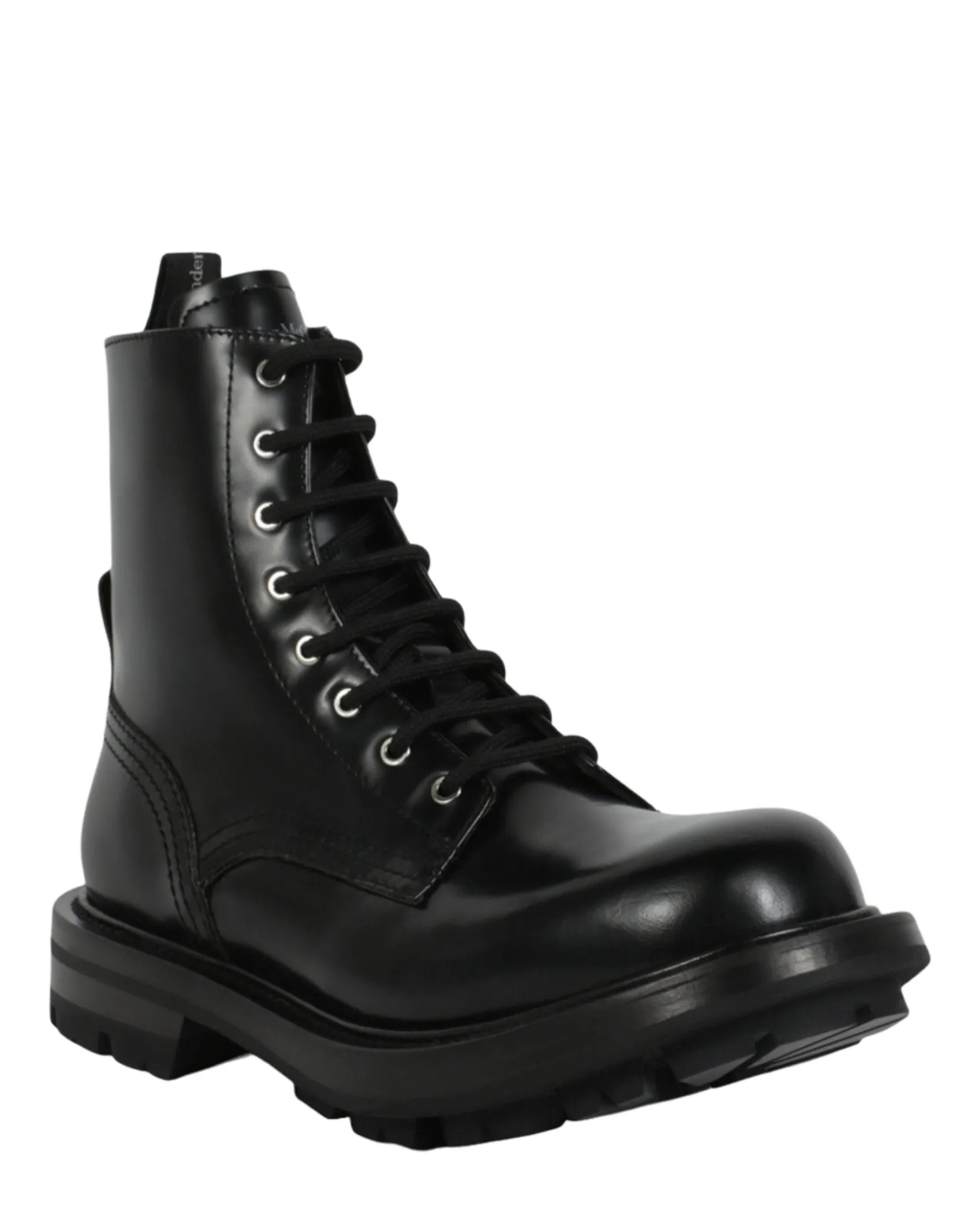 Alexander McQueen Mens Leather Ankle Combat Boots