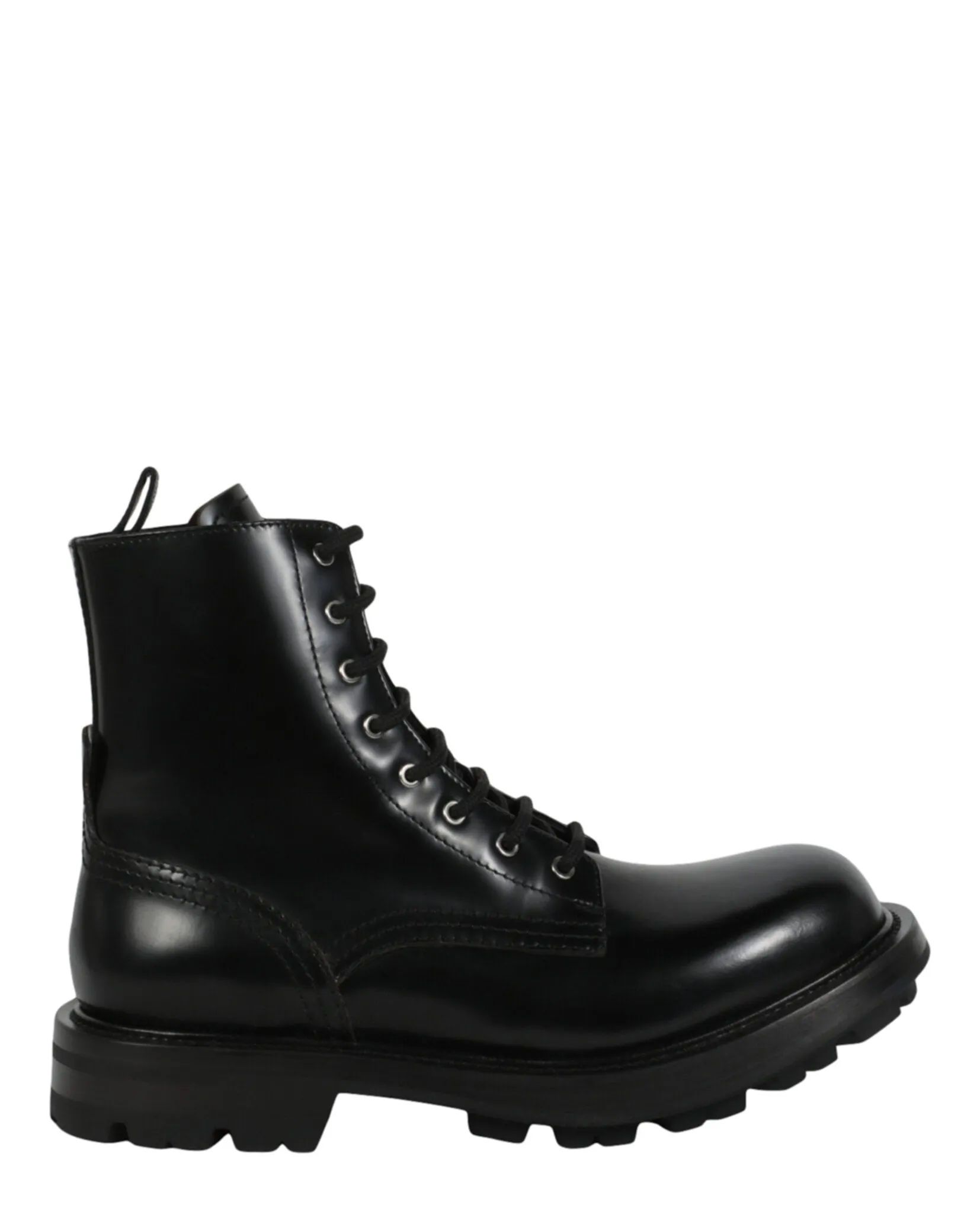 Alexander McQueen Mens Leather Ankle Combat Boots