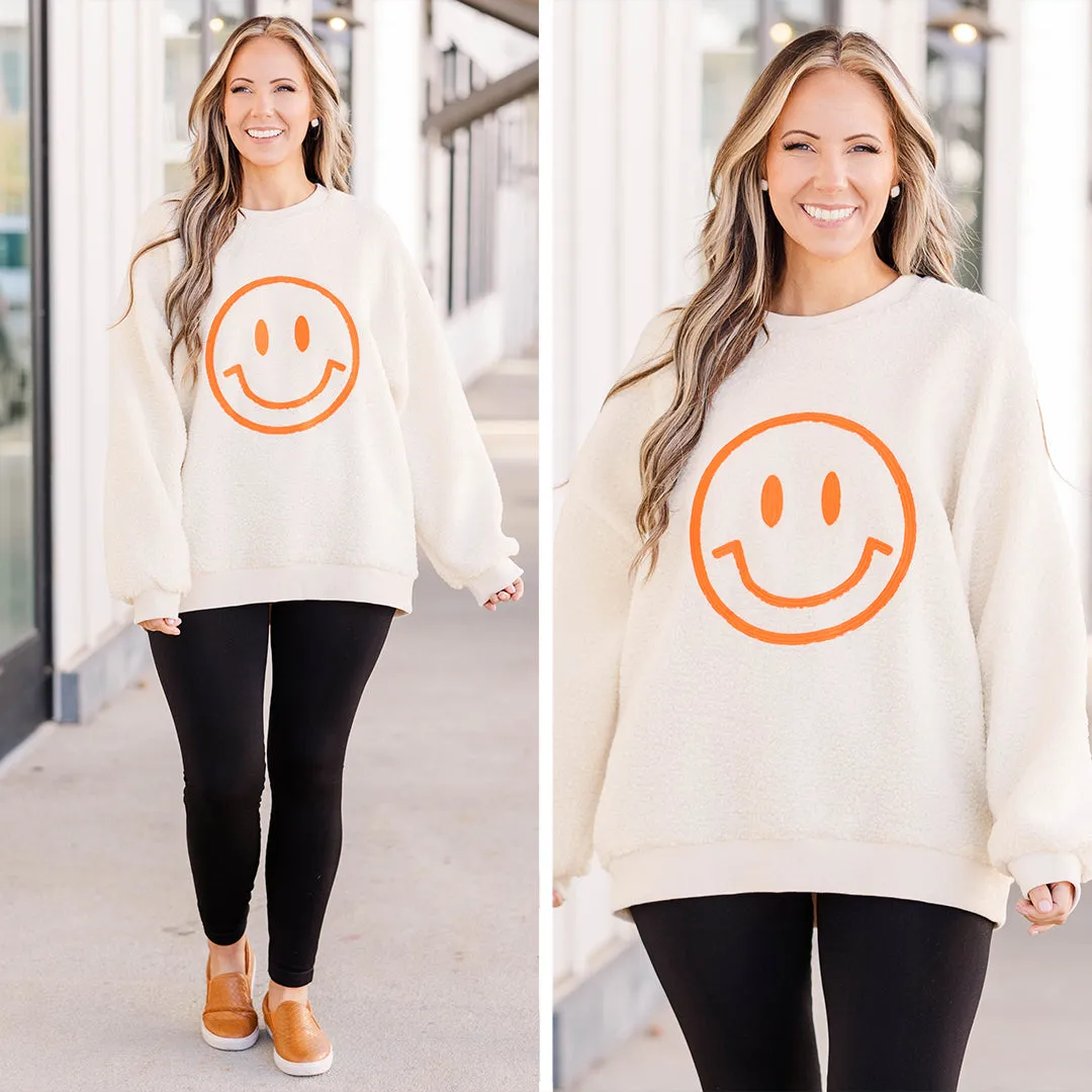 All Smiles Pullover, Cream