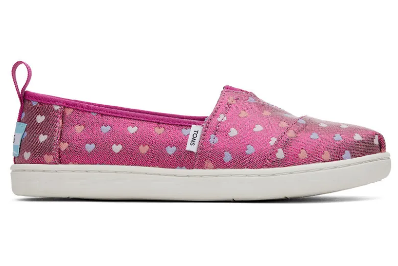 Alp Pink Glimmer Hearts Slip Ons