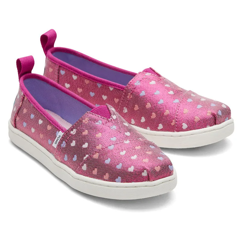 Alp Pink Glimmer Hearts Slip Ons