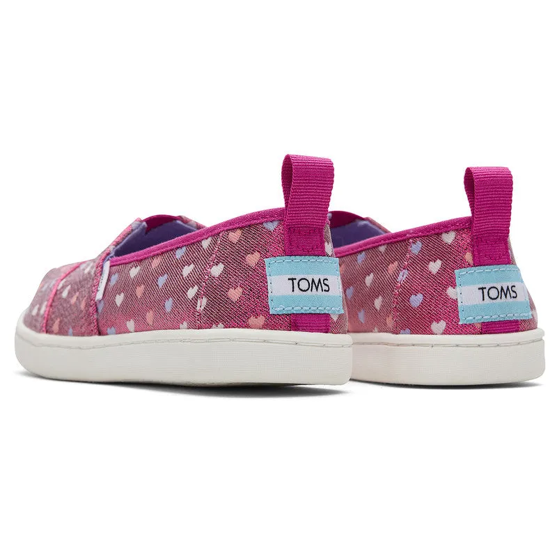 Alp Pink Glimmer Hearts Slip Ons