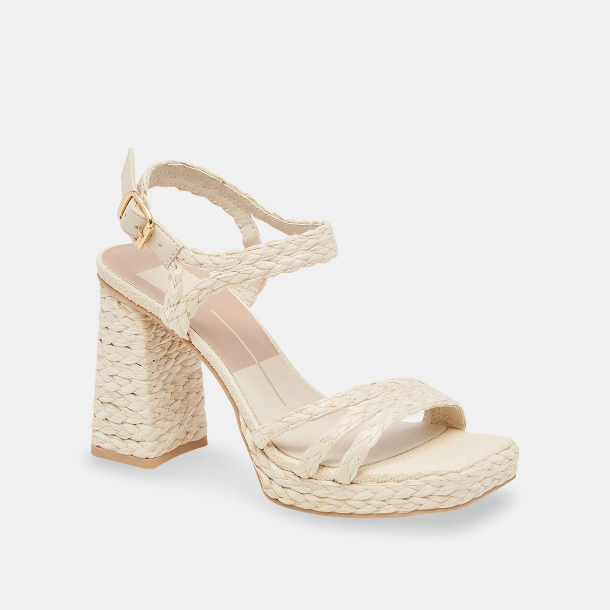 ALYSIA HEELS IVORY RAFFIA