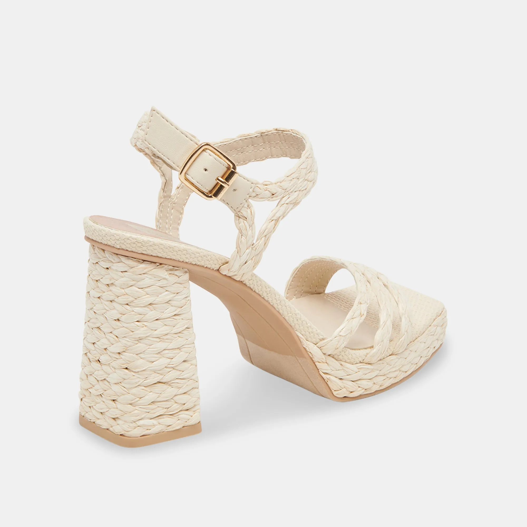 ALYSIA HEELS IVORY RAFFIA