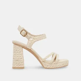 ALYSIA HEELS IVORY RAFFIA