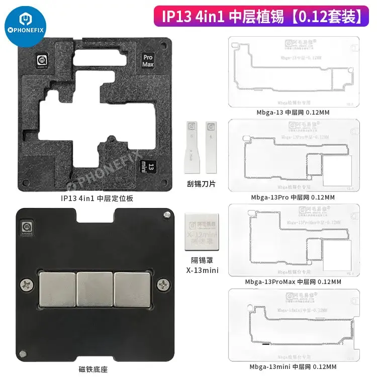 Amaoe 18 IN 1 Middle Layer Reballing Stencil Kits For iPhone 14 Series