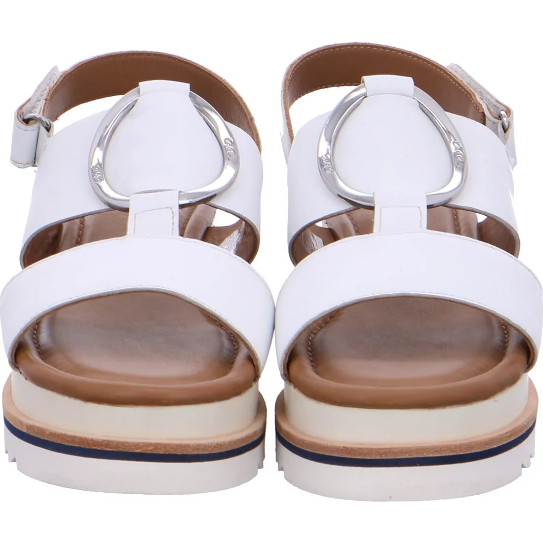 Ara ladies Flat form White leather Sling back Sandal