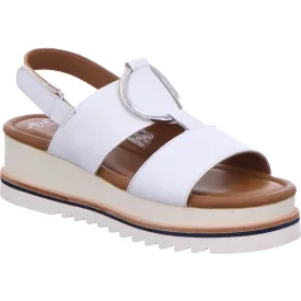 Ara ladies Flat form White leather Sling back Sandal