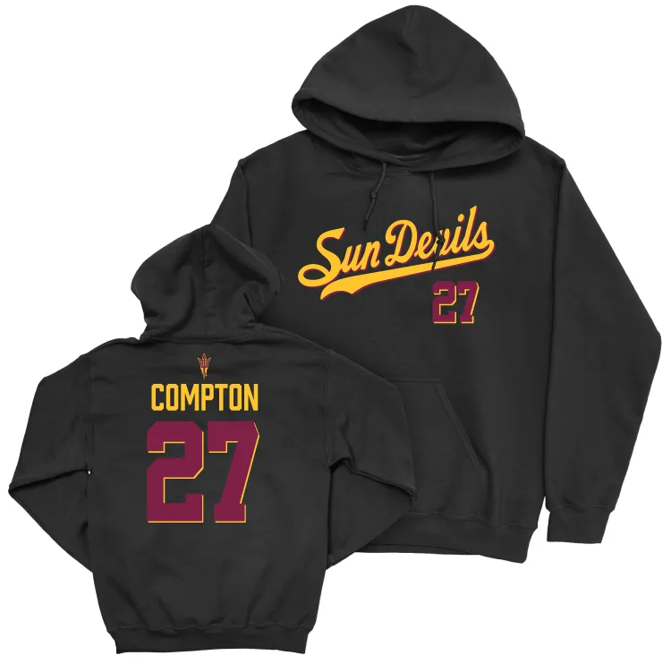 Arizona State Baseball Black Script Hoodie - Brandon Compton