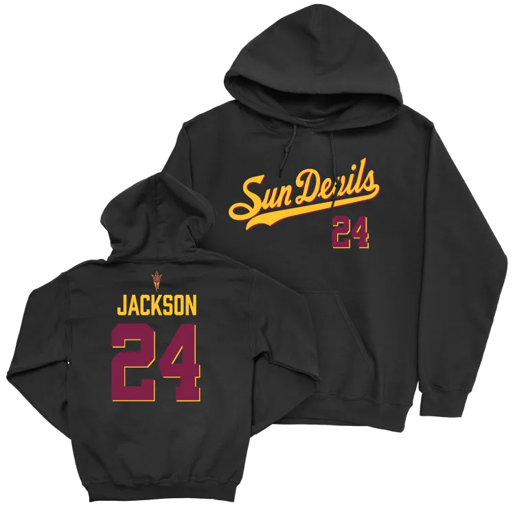 Arizona State Baseball Black Script Hoodie - Isaiah Jackson