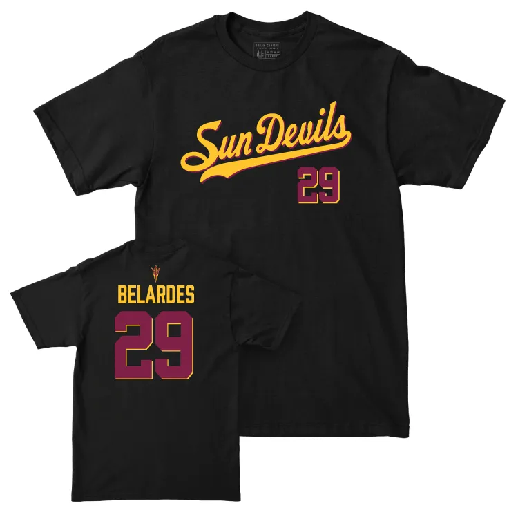 Arizona State Baseball Black Script Tee - Alec Belardes