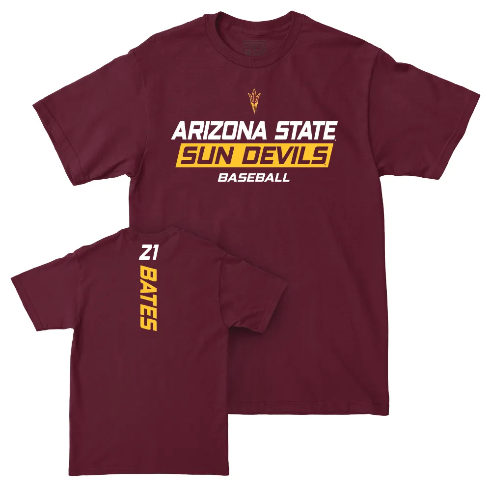 Arizona State Baseball Maroon Rush Tee  - Camden Bates