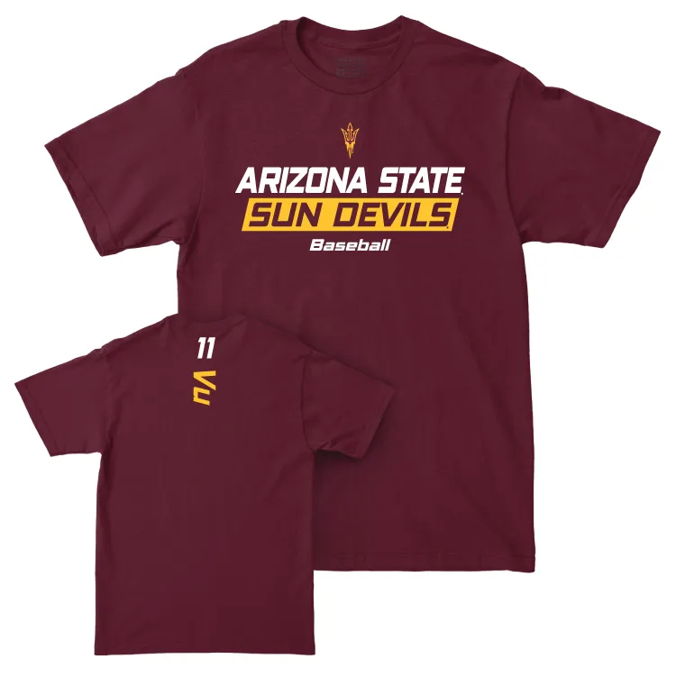 Arizona State Baseball Maroon Rush Tee - Kien Vu