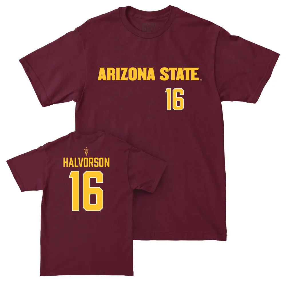 Arizona State Baseball Maroon Sideline Tee - Wyatt Halvorson