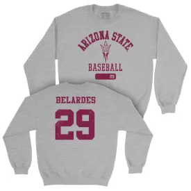 Arizona State Baseball Sport Grey Varsity Crew - Alec Belardes