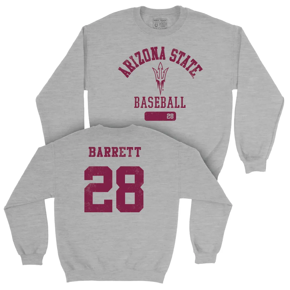 Arizona State Baseball Sport Grey Varsity Crew - Easton Barrett