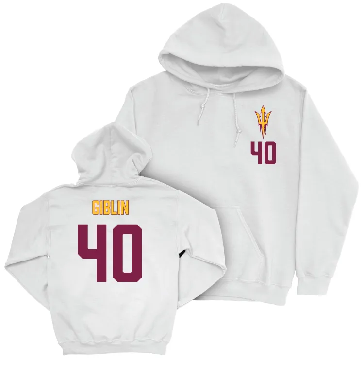 Arizona State Baseball White Logo Hoodie - Jonah Giblin