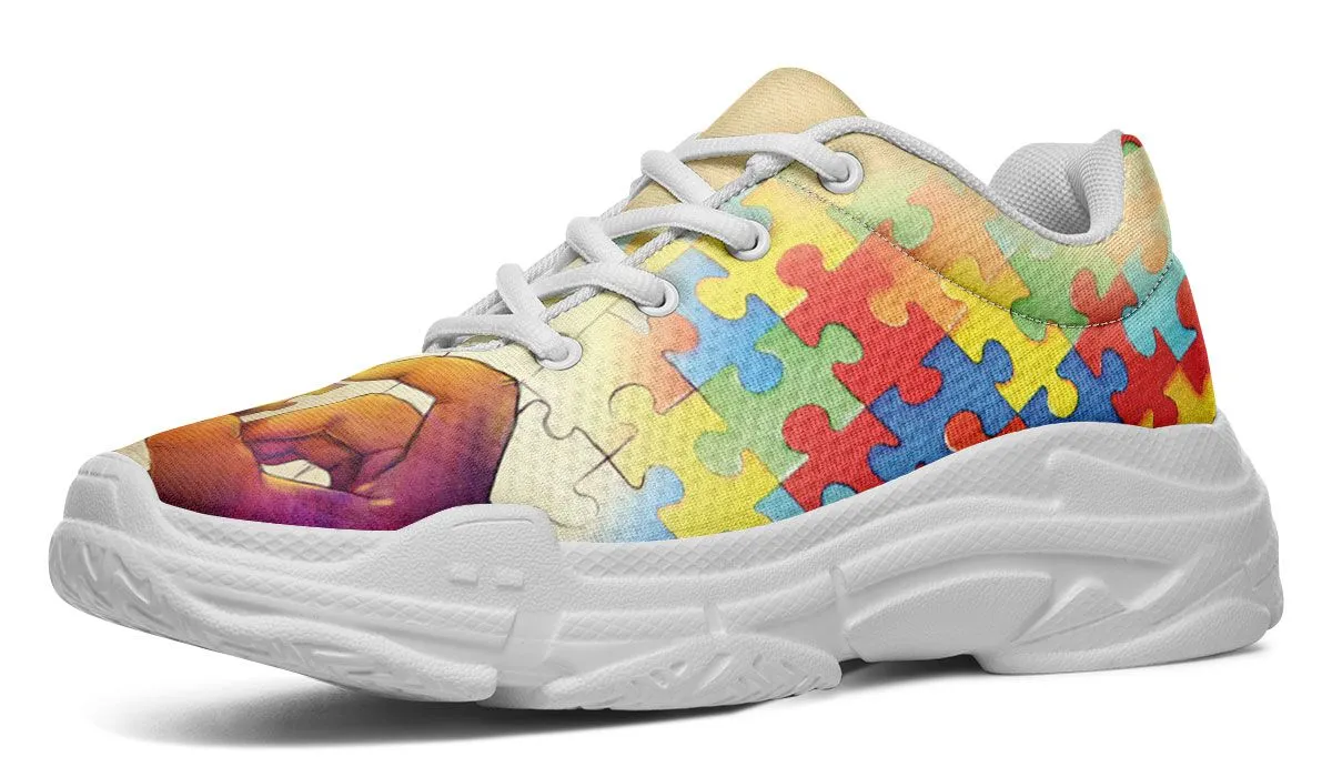 Artistic Autism Awareness Chunky Sneakers