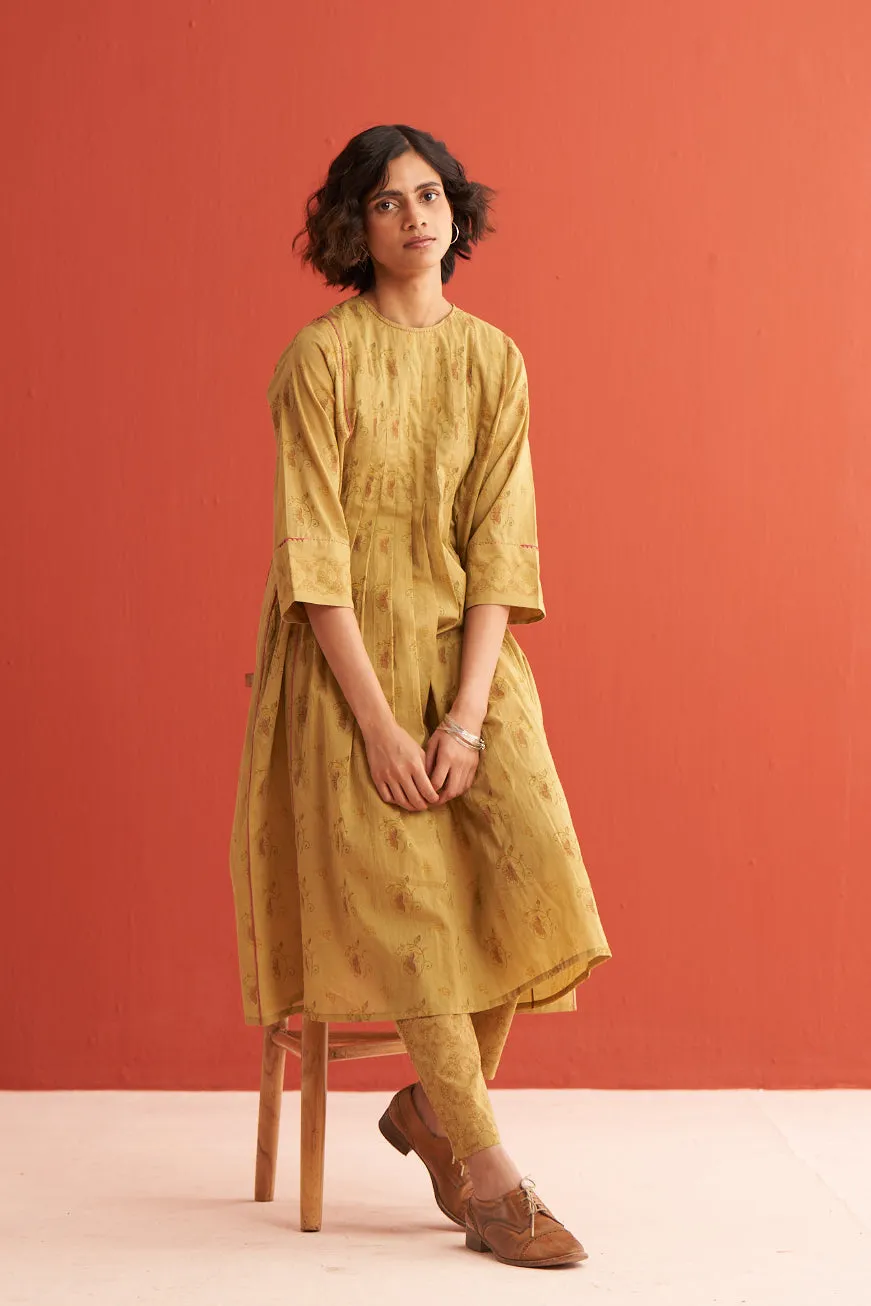 Aurora Pleated hand block printed kurta