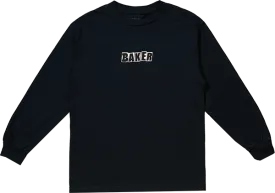 Baker Brand Logo Long Sleeve Shirt SMALL Navy