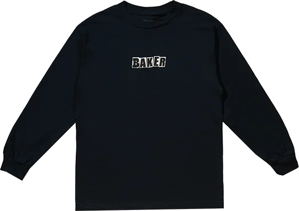 Baker Brand Logo Long Sleeve Shirt SMALL Navy