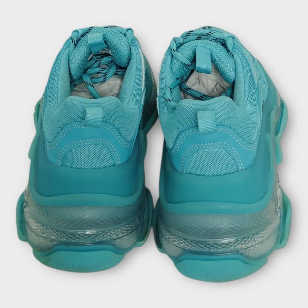 Balenciaga Turquoise Triple S Platform Sneakers