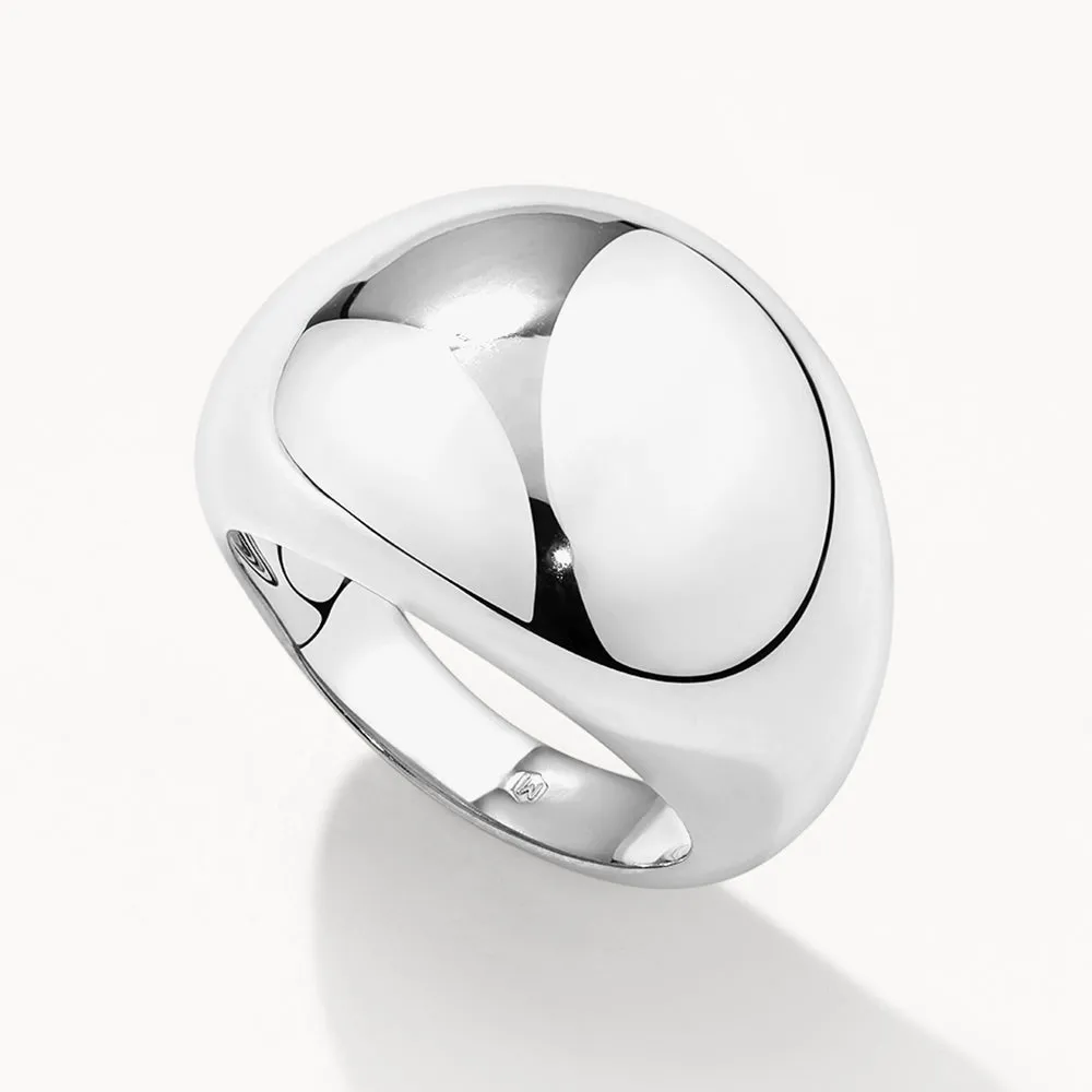 Ball Dome Ring in Silver