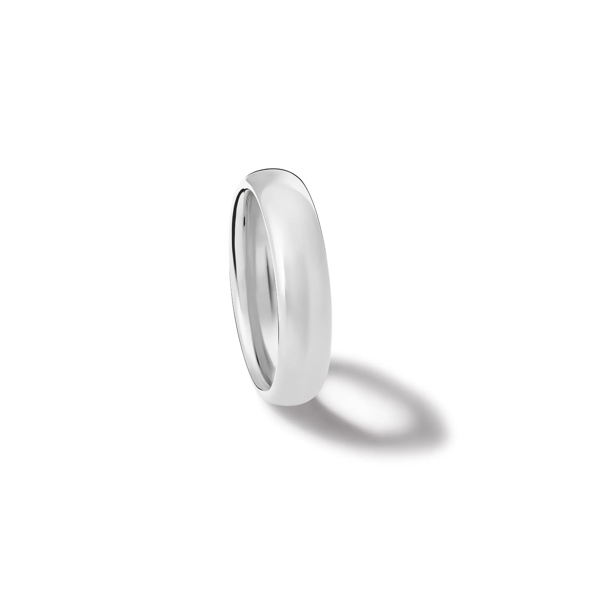 Barrel 5mm Wedding Band 18ct White Gold