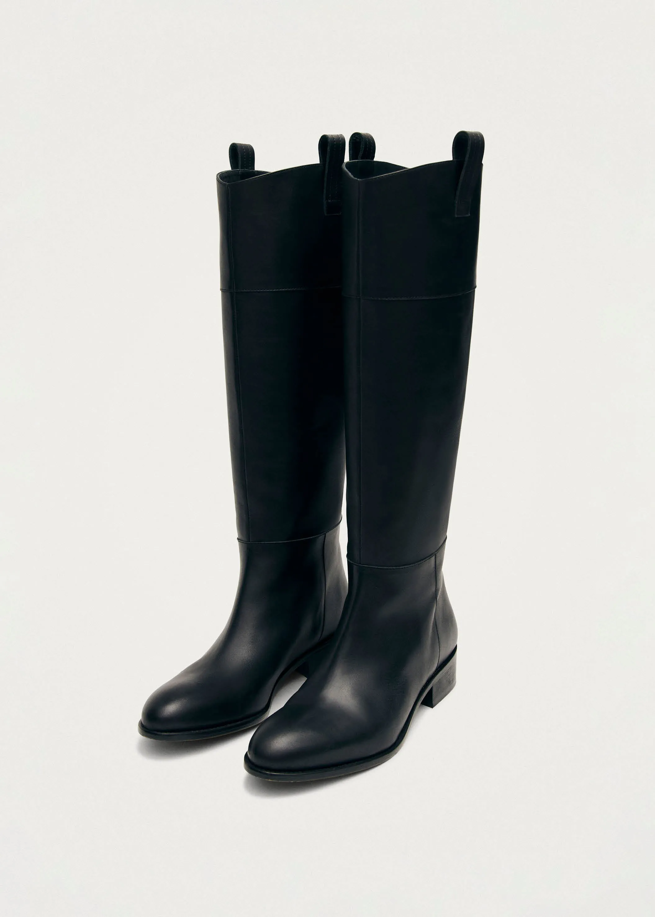 Billie Black Leather Boots