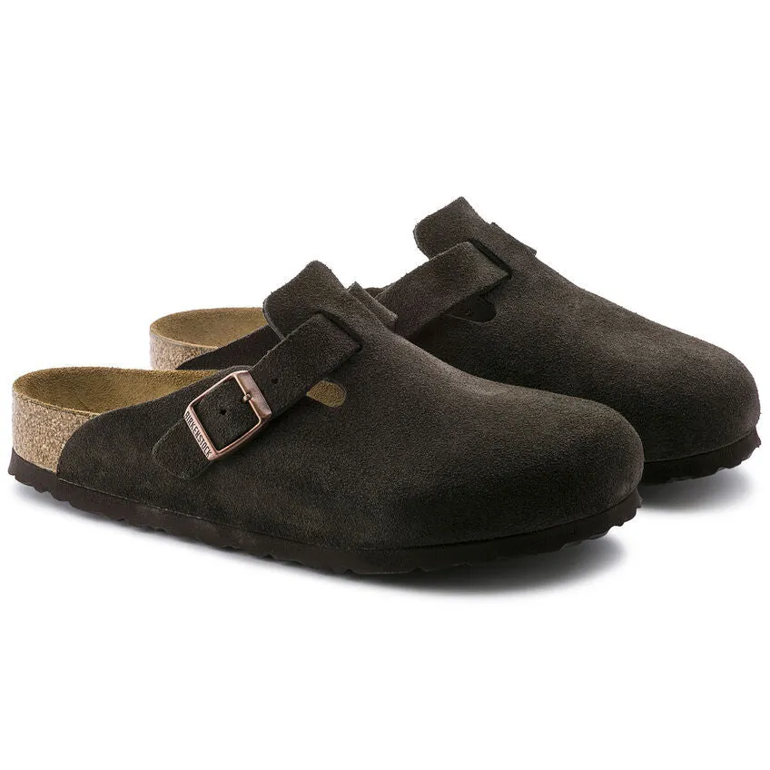 Birkenstock Boston Soft Footbed - Mocha Suede