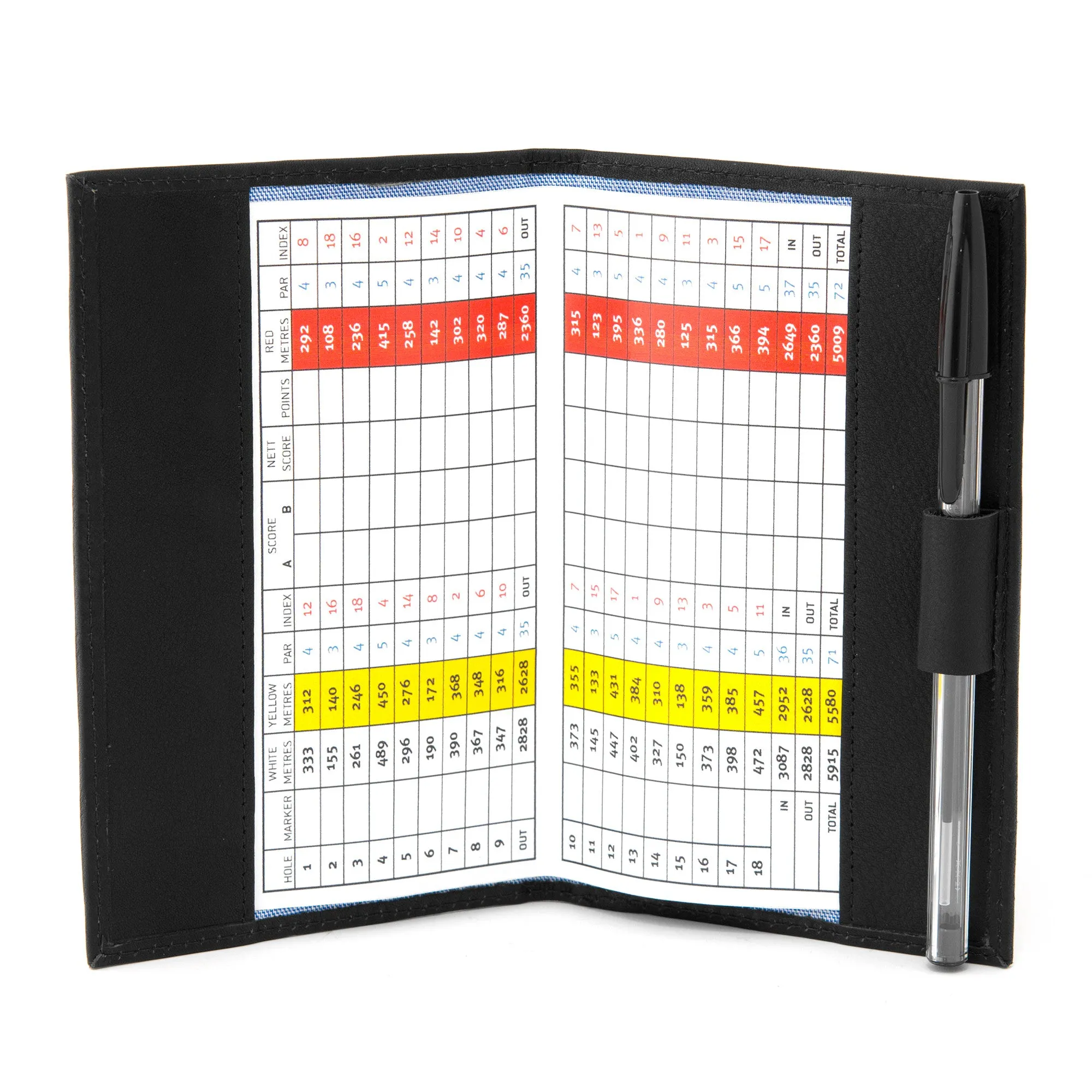 Black Leather Golf Scorecard Holder By Gryphen