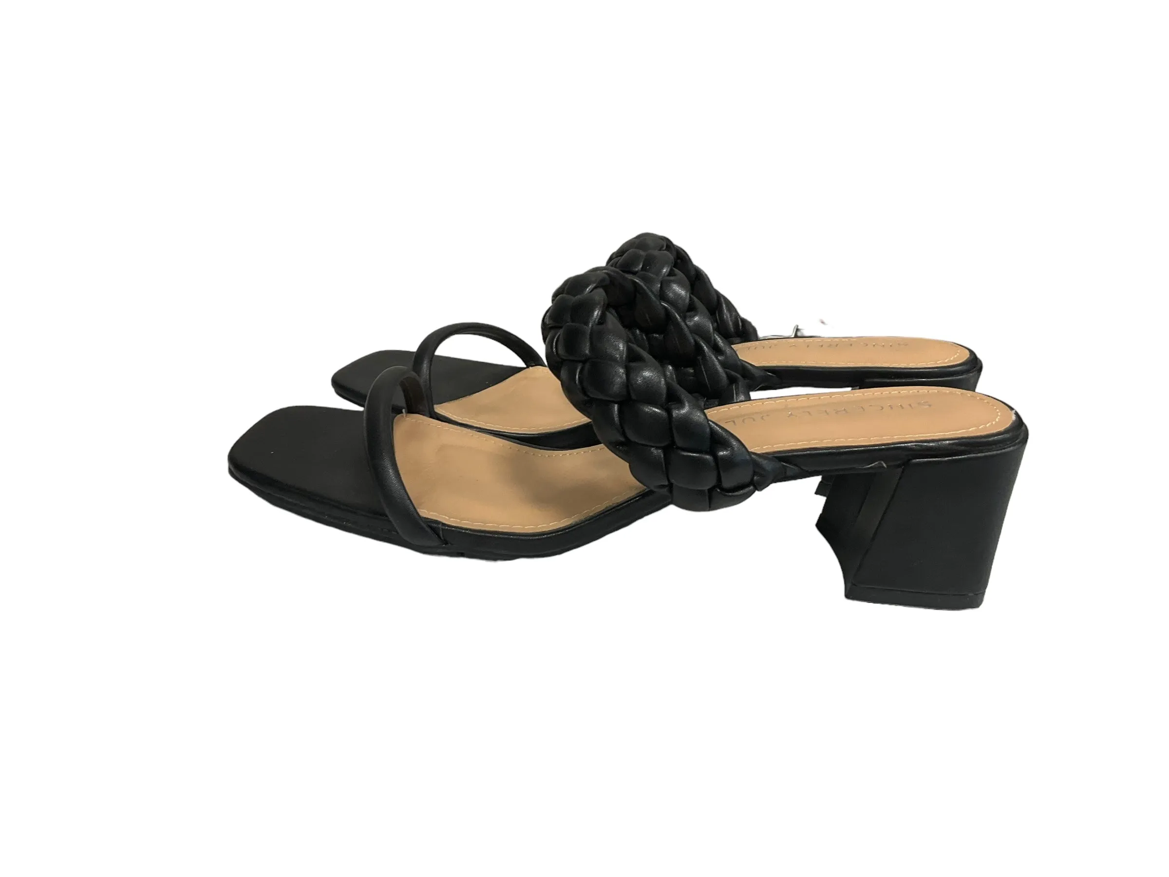 Black Sandals Heels Block Clothes Mentor, Size 9.5