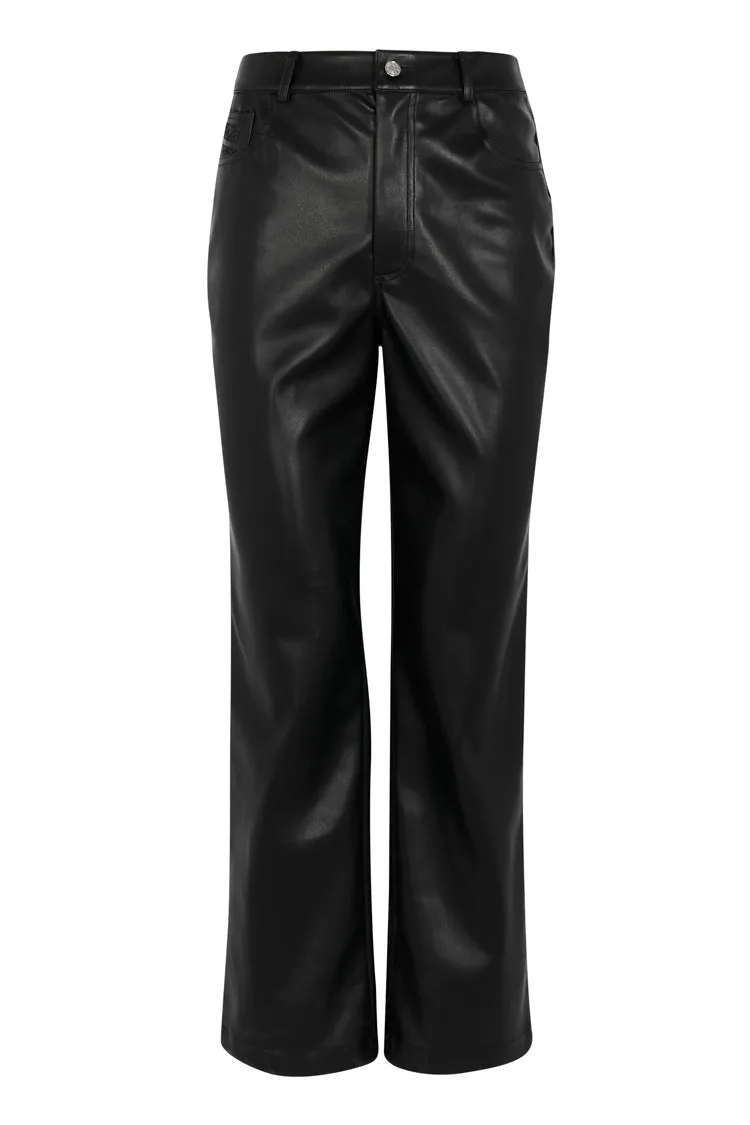 Black Vegan Leather Trouser