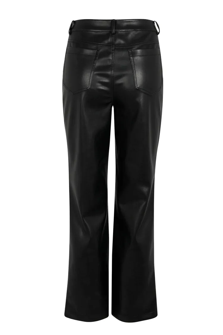 Black Vegan Leather Trouser