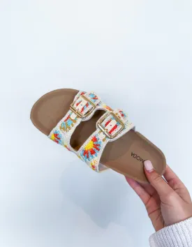 Boho Crochet Sandals- Cream Multi