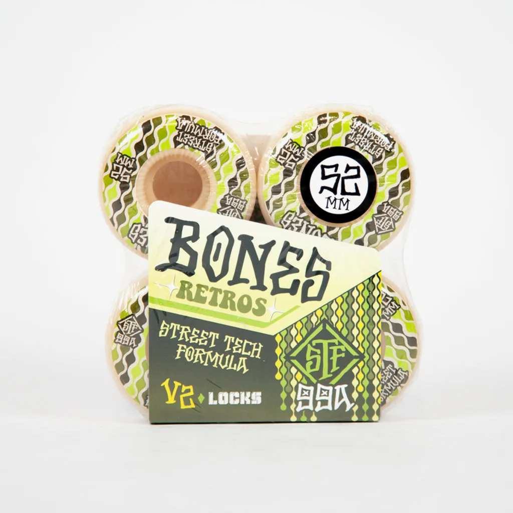 Bones - 52mm (99a) STF V2 Locks Retros Skateboard Wheels