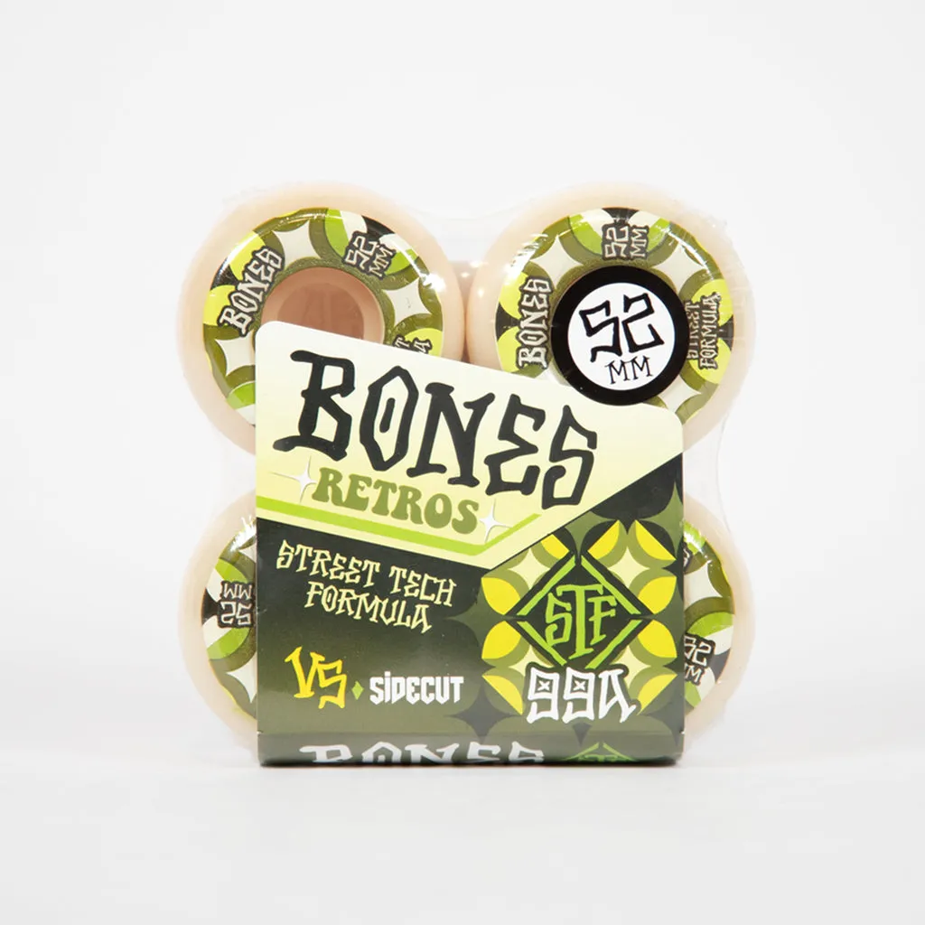 Bones - 52mm (99a) STF V5 Sidecut Retros Skateboard Wheels